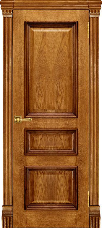 Дверь межкомнатная Барселона (широкий фигурный багет) дуб perla глухая