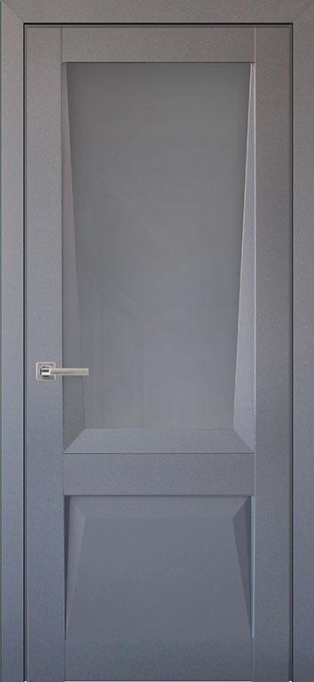 Дверь межкомнатная Перфекто (Perfecto) 106 серый бархат остекленная