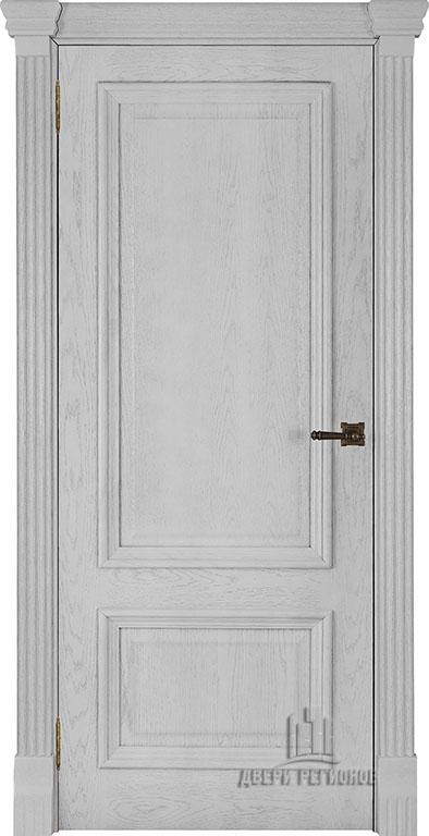 Дверь межкомнатная Корсика (широкий фигурный багет) дуб perla глухая