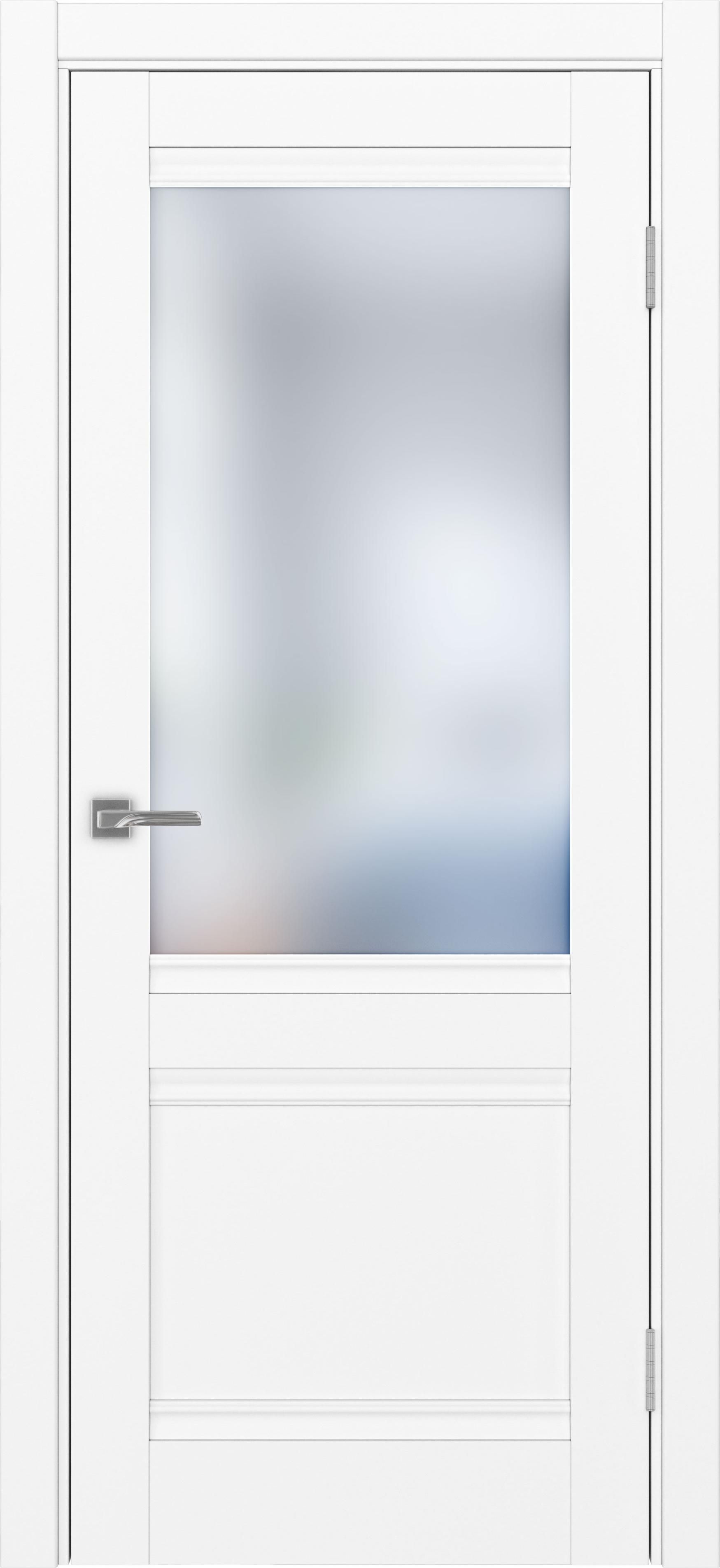 Межкомнатная дверь «Турин 502U.21 Белый снежный» стекло сатин