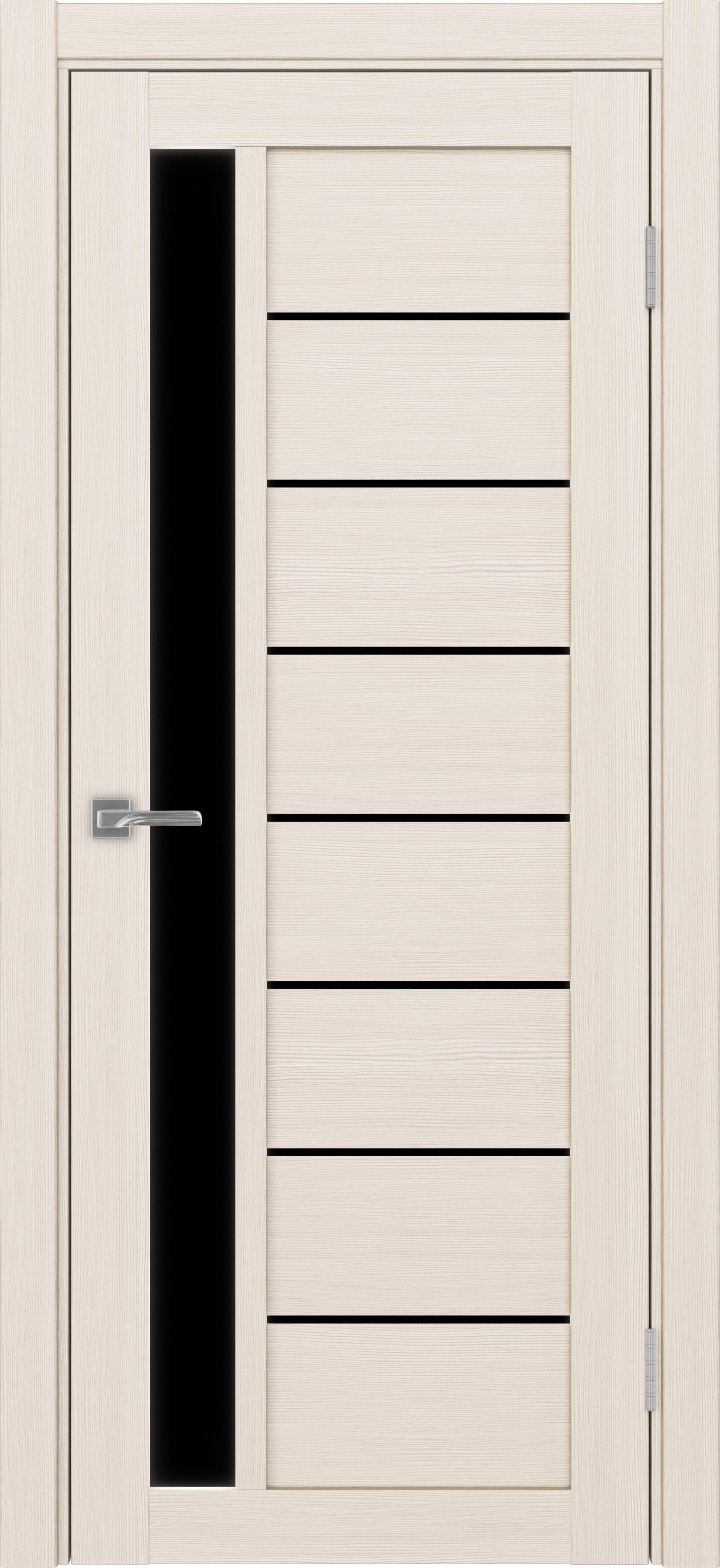 Межкомнатная дверь «Турин 554 Ясень перламутровый» Лакобель чёрный