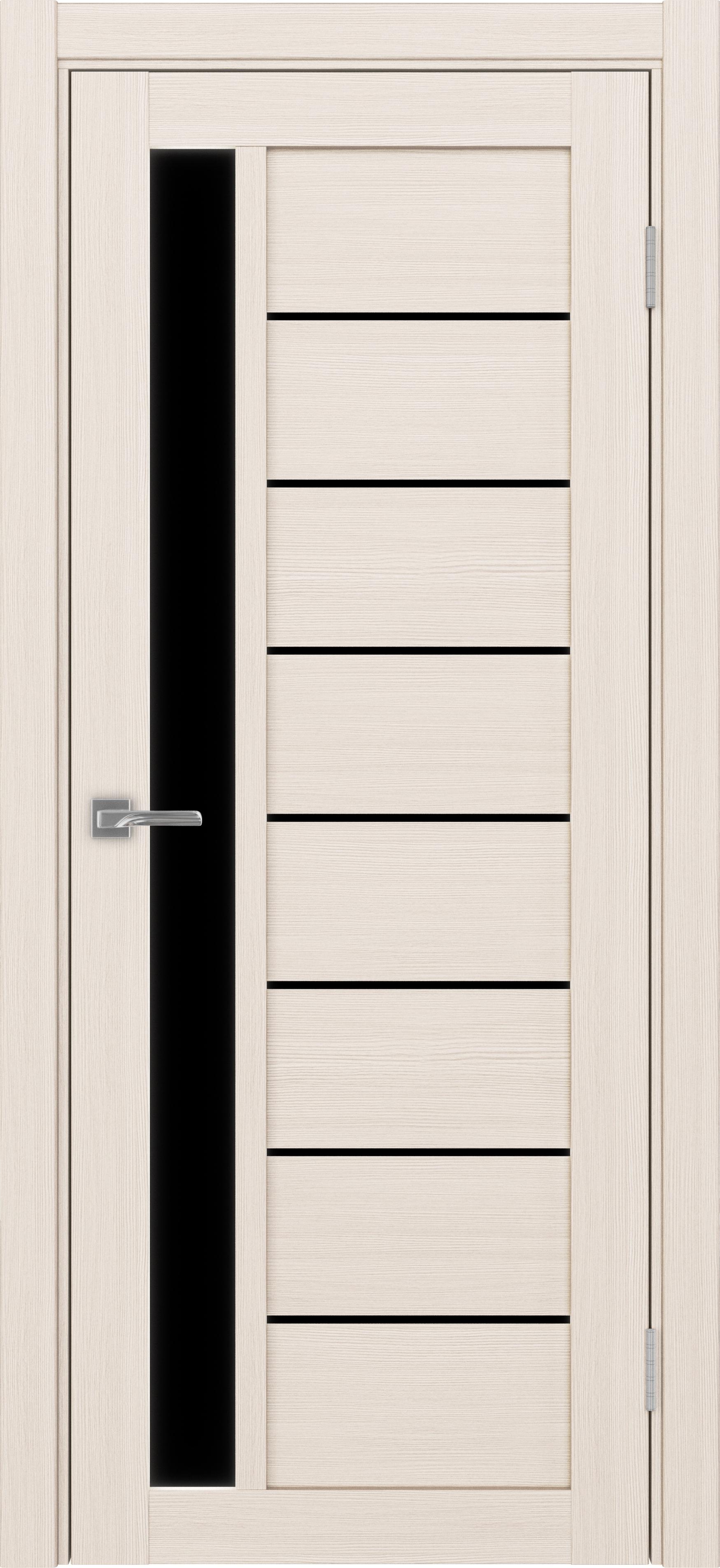 Межкомнатная дверь «Турин 554 Ясень перламутровый» Лакобель чёрный
